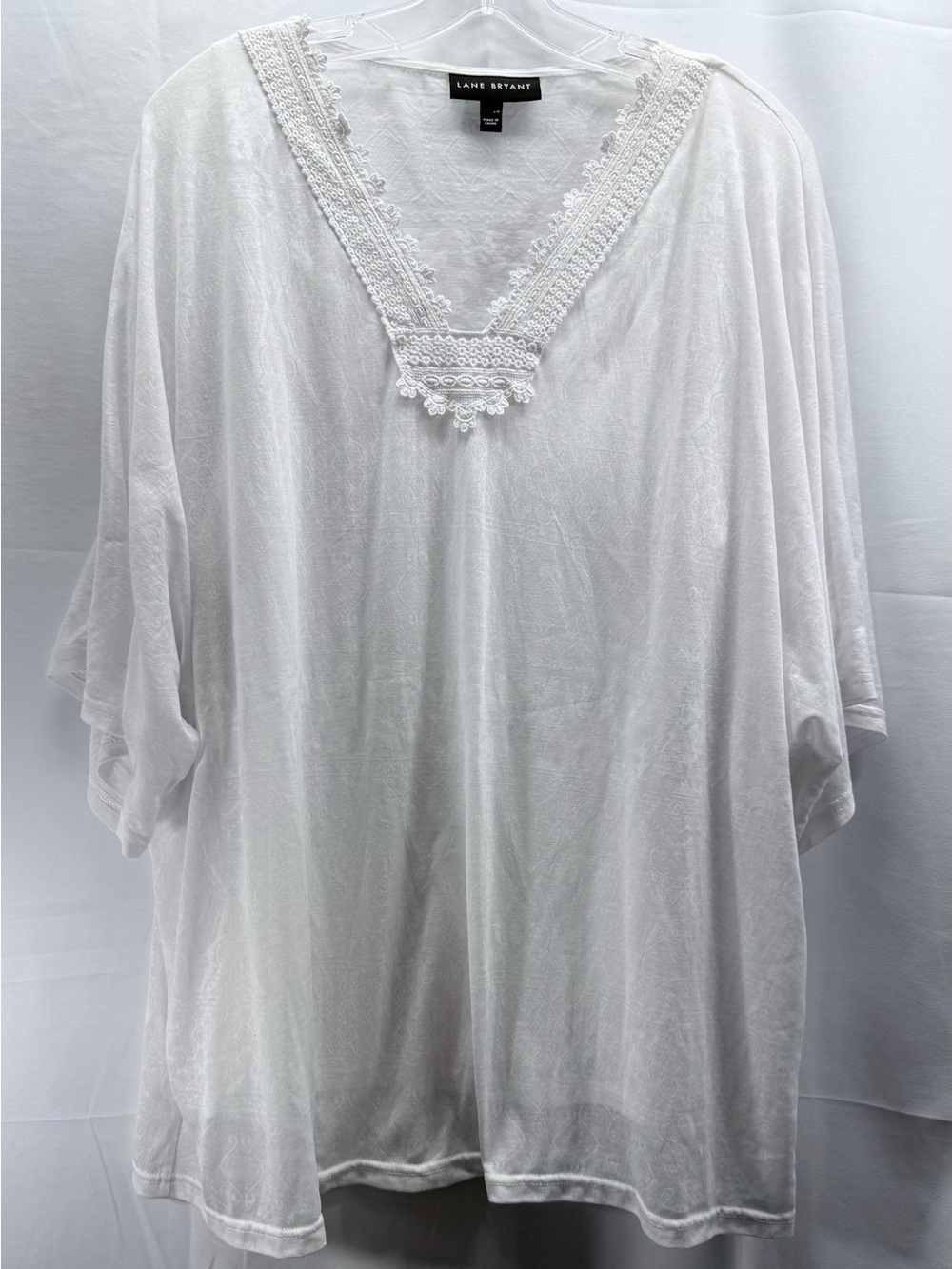 Lane Bryant White Sheer V-Neck Tunic With Tank Size 14/16